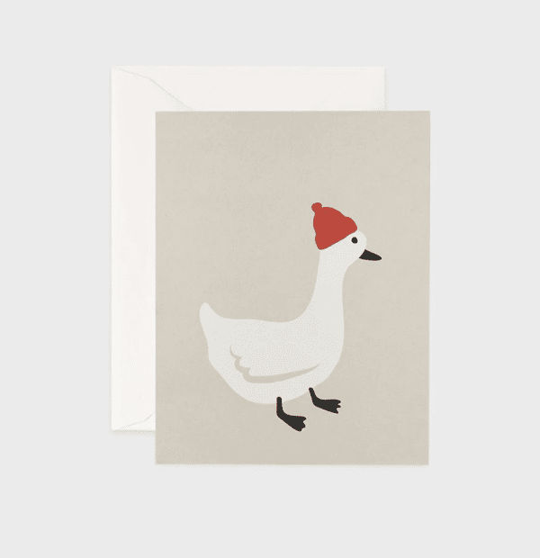 FATHER RABBIT STATIONERY | DUCK RED HAT CARD