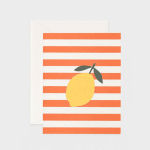 FATHER RABBIT STATIONERY | LEMON STRIPE CARD