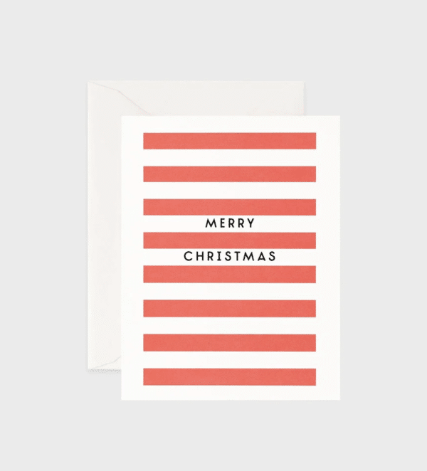 FATHER RABBIT - Card Merry Christmas Red Stripe