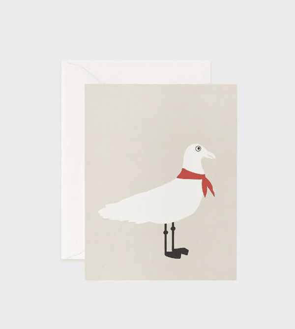 FATHER RABBIT STATIONERY | SEAGULL RED SCARF CARD