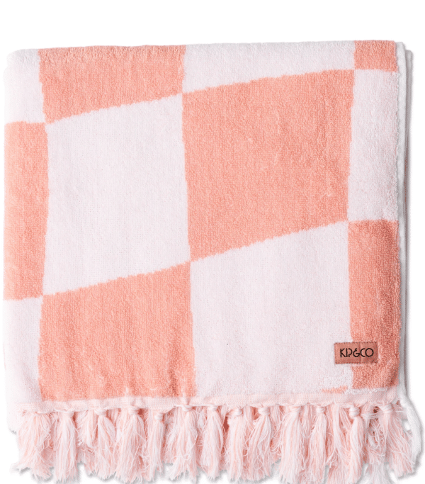 Kip & Co - Checkerboard Pink Beach Towel