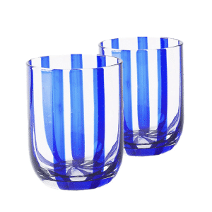 Kip & Co - Glasses Tumbler Mykonos Stripe - Set of 2