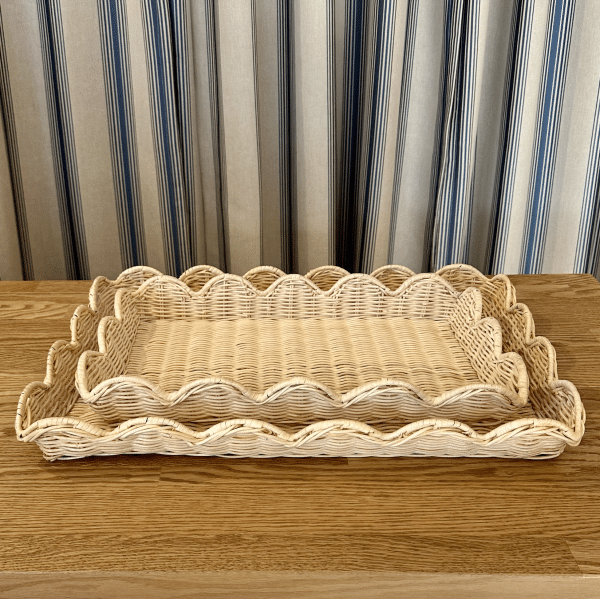 JACKA DESIGN - Decor Scallop Rattan Tray Large - Image 2