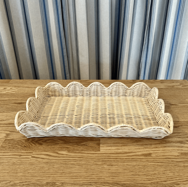JACKA DESIGN - Decor Scallop Rattan Tray Small - Image 3