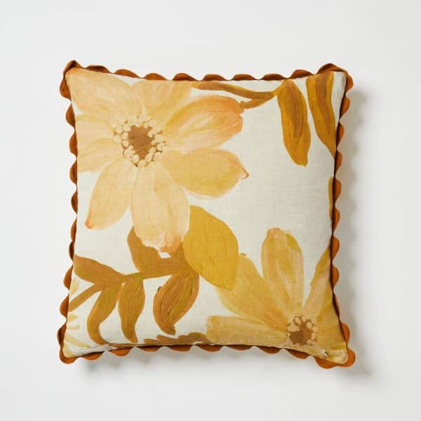 Bonnie & Neil - Cornflower Mustard Cushion 60cm - Image 2