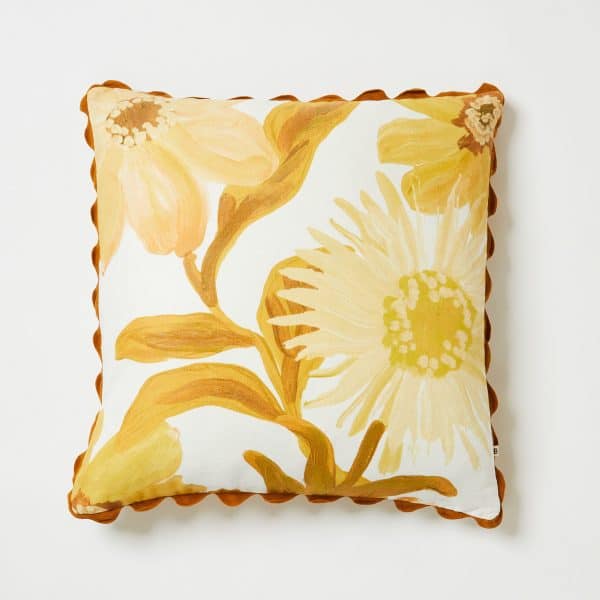Bonnie & Neil - Cornflower Mustard Cushion 60cm