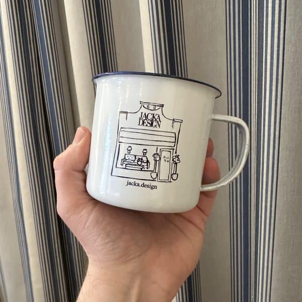 JACKA DESIGN Enamel Mug White - Image 3