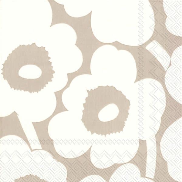 Marimekko - Napkins Unikko Linen & Cream