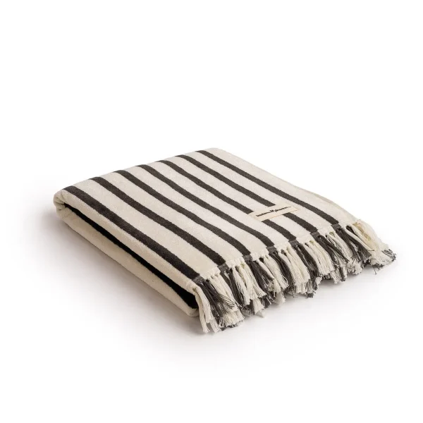 Business & Pleasure - Beach Towel Monaco Stripe Black