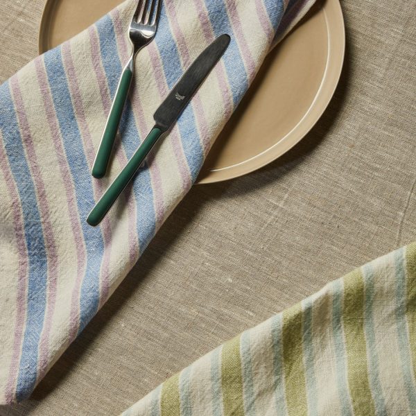 Bonnie & Neil - Napkins Linear Green Set 4 - Image 2