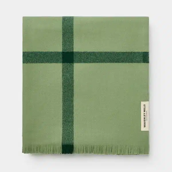 Waverley Mills - Summer Plaid Throw in Acacia Green - Image 3