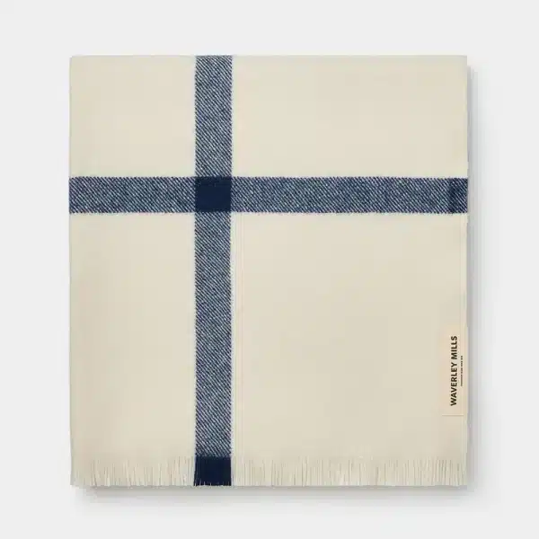 Waverley Mills - Summer Plaid Throw in Sleepy Bay Blue - Image 3