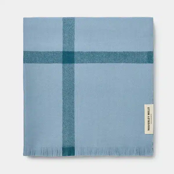 Waverley Mills - Summer Plaid Throw in Wineglass Bay Blue - Image 4
