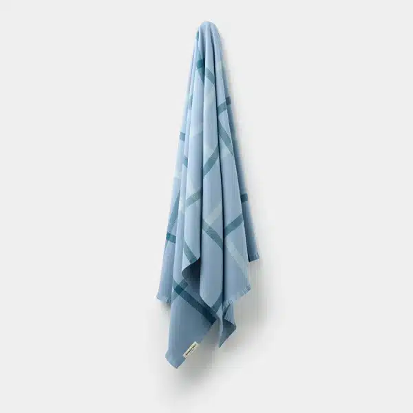 Waverley Mills - Summer Plaid Throw in Wineglass Bay Blue - Image 2