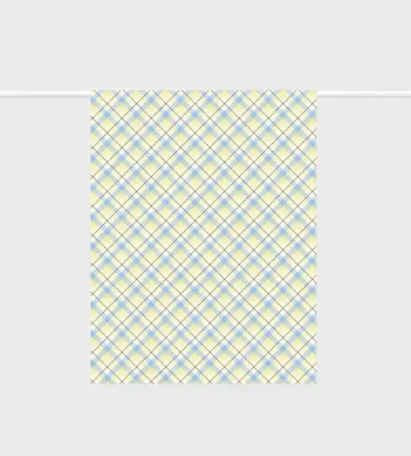 FATHER RABBIT - Butter Tartan Linen Tea Towel