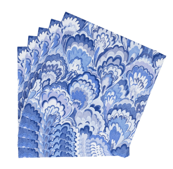 Napkins - Caspari Marbled Indigo - Image 2