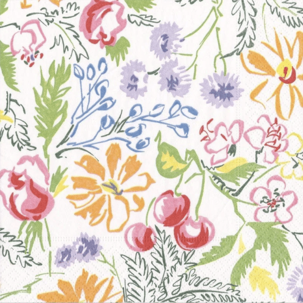 Napkins - Caspari Cerise Floral