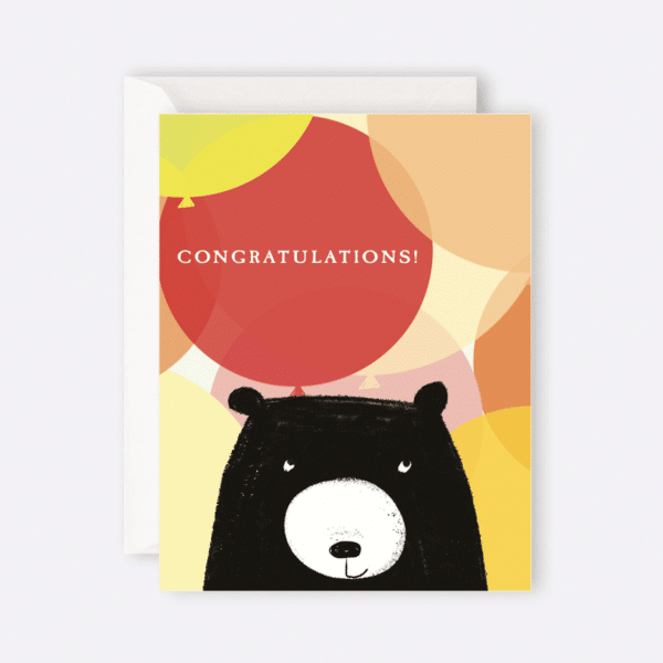 The Art File - Card Bear Congratulation Balloons