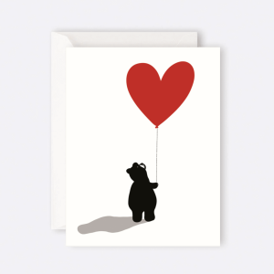 The Art File - Card Bear Heart Ballon
