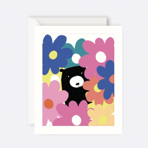 The Art File - Card Bear Amongst Flowers
