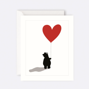 The Art File - Card Bear Heart Ballon