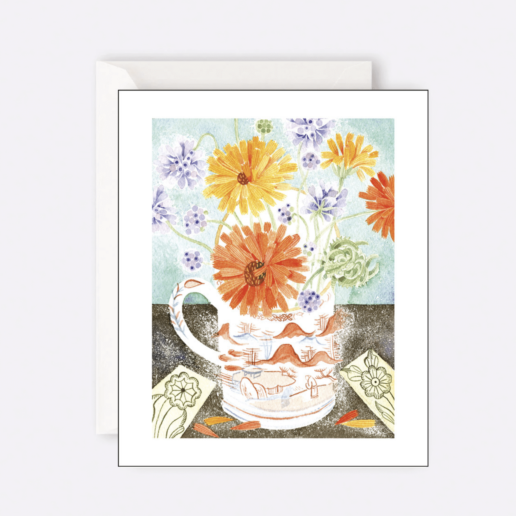 AART - Card Marigolds & Scabious