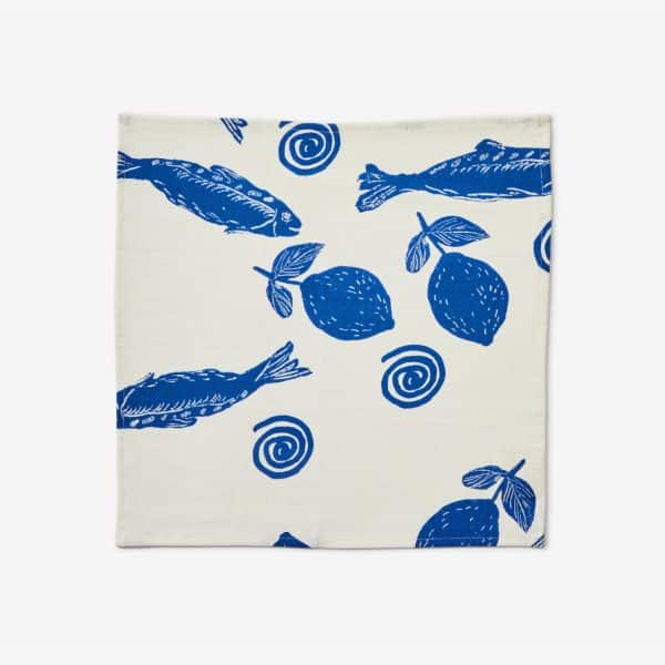 Bonnie & Neil - Napkins Sardines Blue Set 4