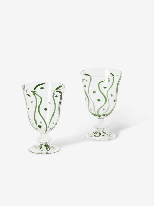 Bonnie & Neil - Waves Goblets Green - 2 Set