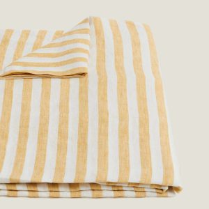 Carlotta & Gee - Linen Tablecloth Stripes Yellow