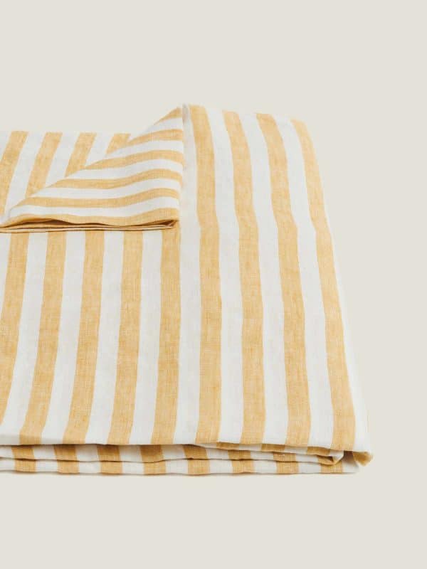 Carlotta & Gee - Linen Tablecloth Stripes Yellow