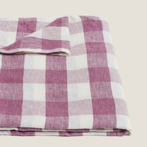 Carlotta & Gee - Linen Tablecloth Check Lavender