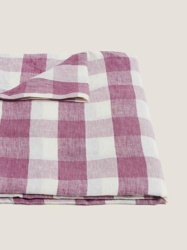 Carlotta & Gee - Linen Tablecloth Check Lavender