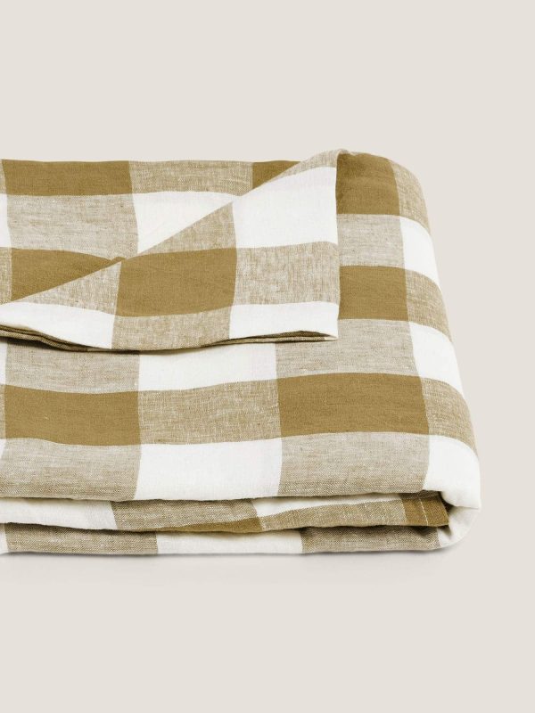 Carlotta & Gee - Linen Tablecloth Check Olive