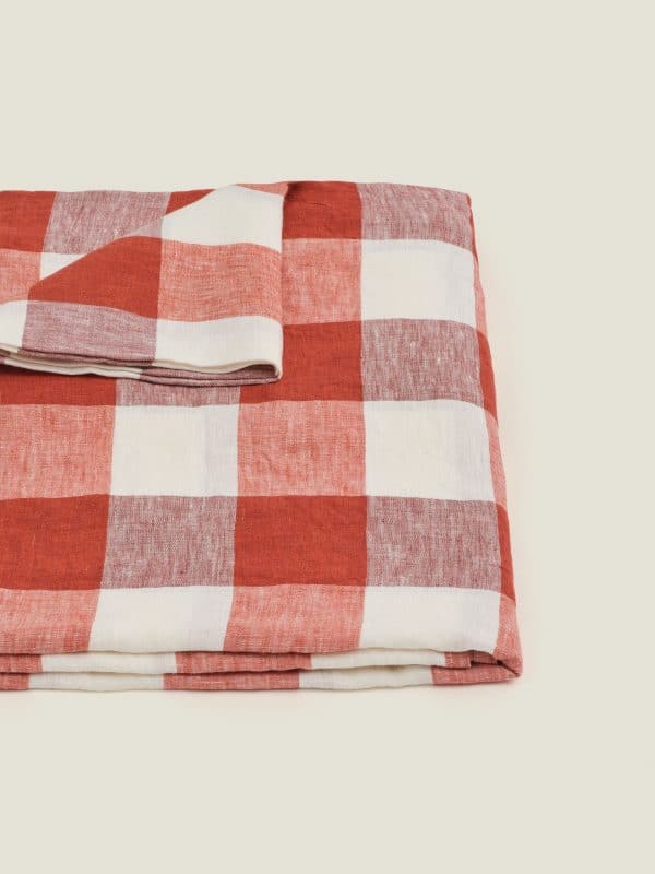 Carlotta & Gee - Linen Tablecloth Check Paprika