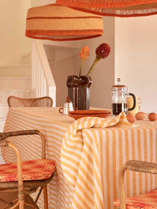 Carlotta & Gee - Linen Tablecloth Stripes Yellow - Image 3