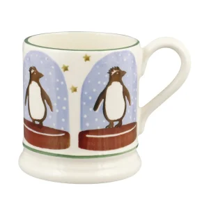 Emma Bridgewater - Spongeware Mug Christmas Penguin Snow Globe