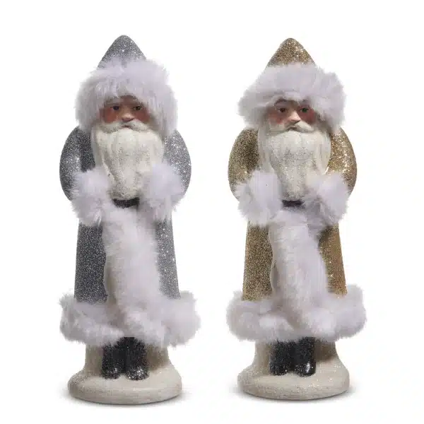 JACKA DESIGN - Vintage Santa in Fur & Gold Glitter Coat - Image 2