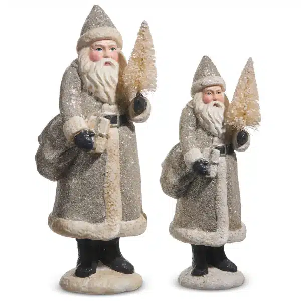 JACKA DESIGN - Vintage Santa in Silver Glitter Coat - Large - Image 2