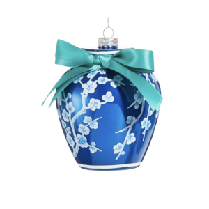 JACKA DESIGN - Decoration Chinoiserie Jar Teal Bow