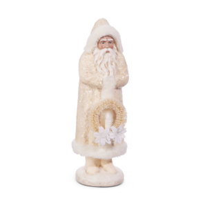 JACKA DESIGN - Vintage Santa in Glitter Coat with Wreath