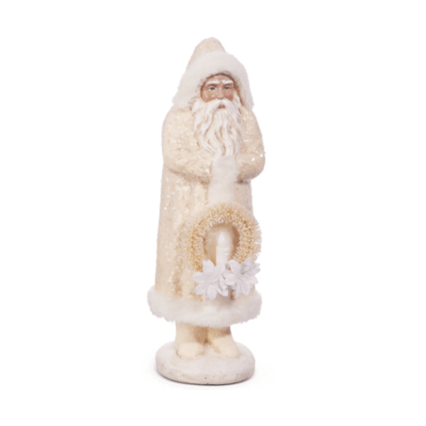 JACKA DESIGN - Vintage Santa in Glitter Coat with Wreath