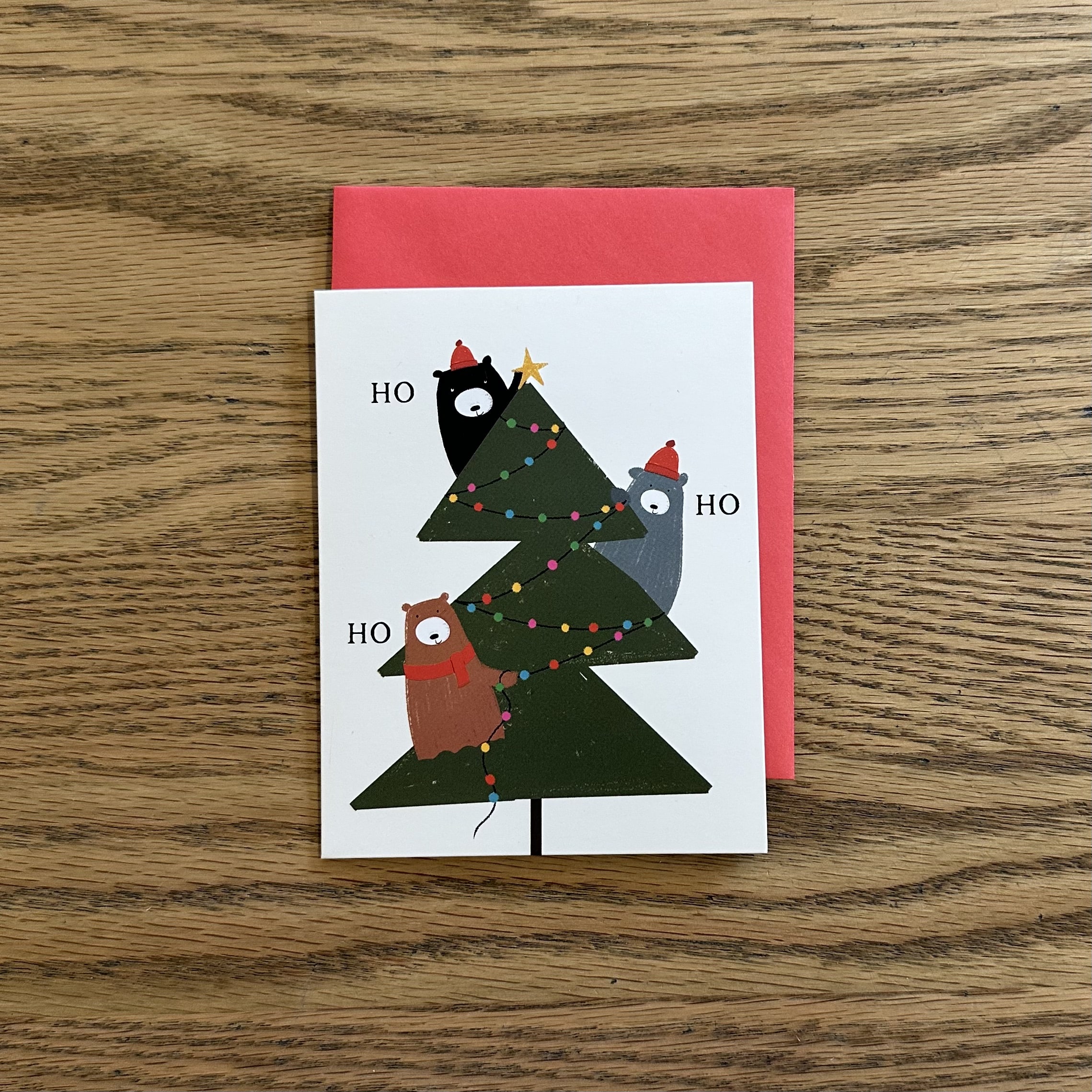The Art File - Mini Card Bear Christmas Tree