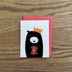 The Art File - Mini Card Bear Christmas Crown