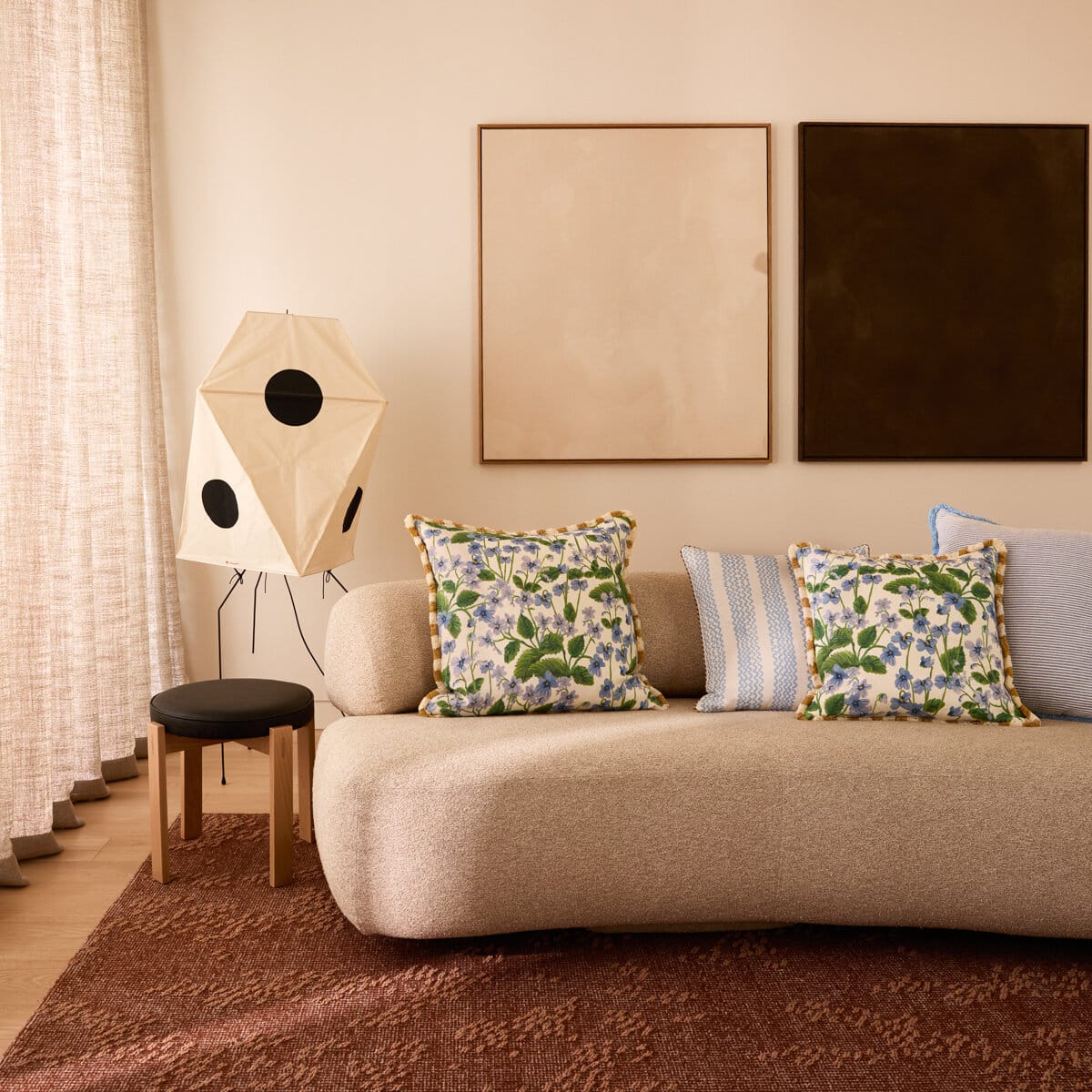 Bonnie & Neil - Lilas Blue Cushion 50cm - Image 3