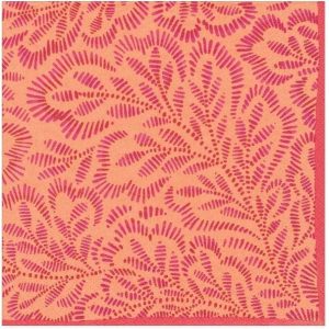 Napkins - Caspari Block Print-Leaves Fuchsia