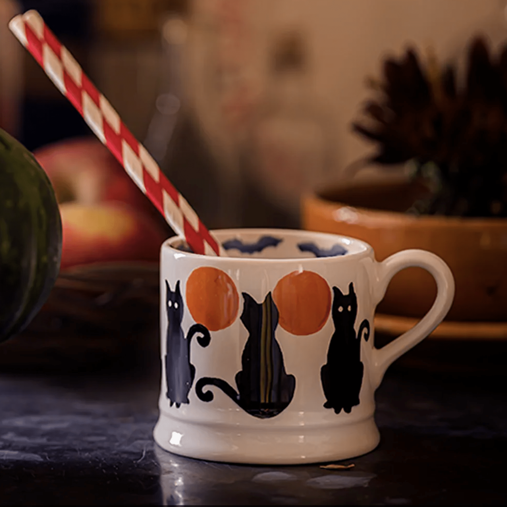 Emma Bridgewater - Spongeware Small Mug Black Cats - Image 2