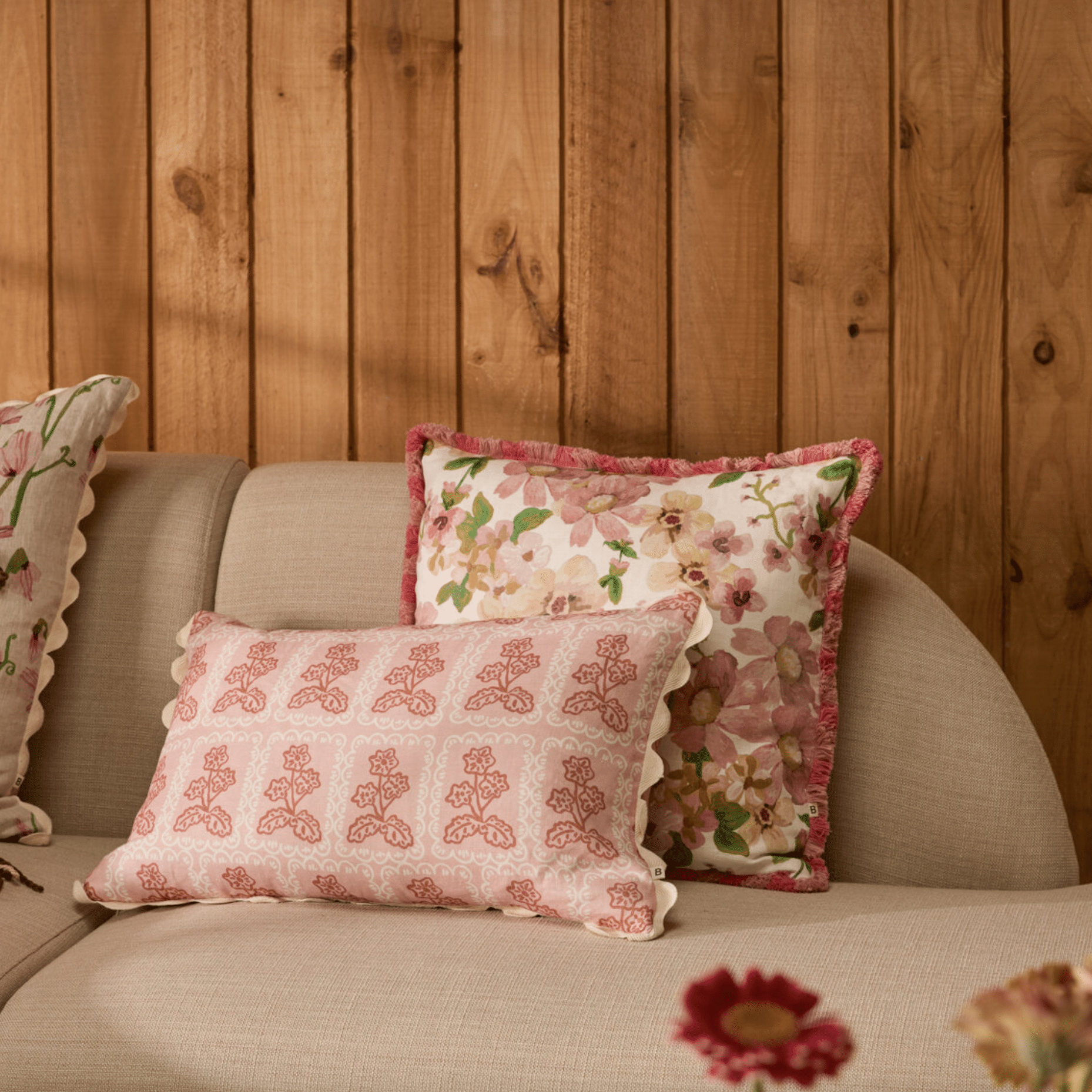 Bonnie & Neil - Prairie Pink Cushion 50cm - Image 2