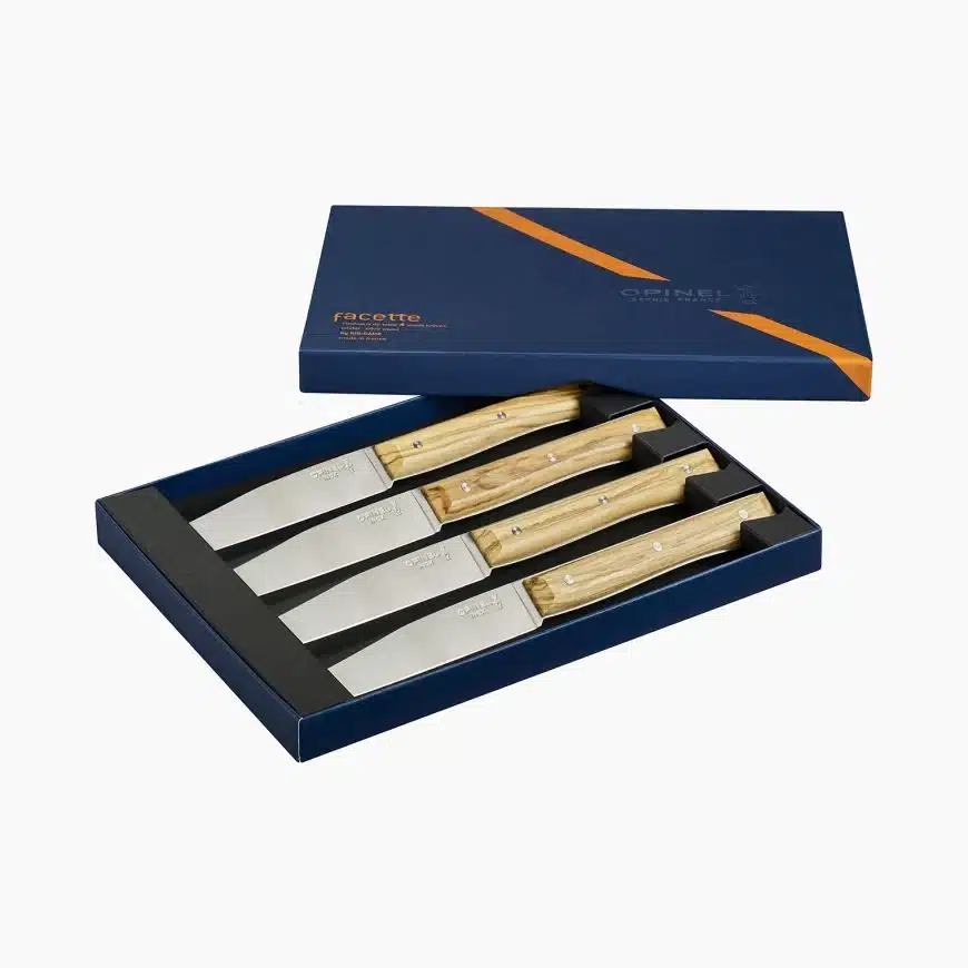 Opinel - Facette table knives 4PC Set - Olive - Image 2