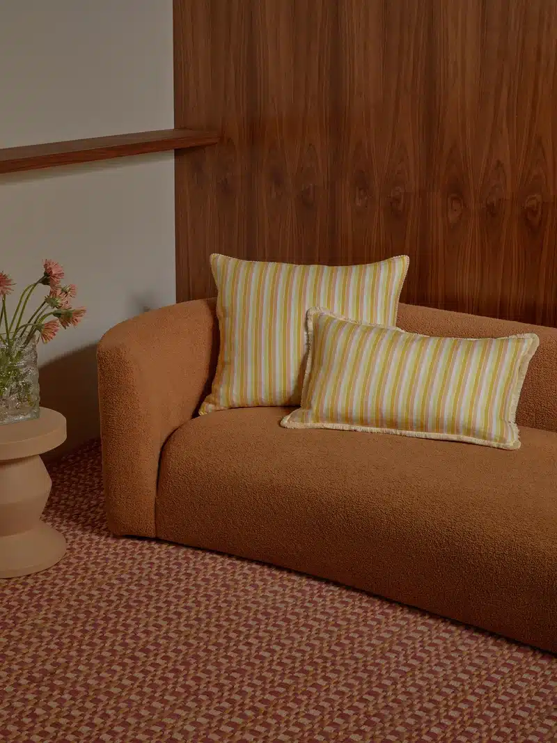 Bonnie & Neil - Garden Stripe Cushion Yellow 40x60cm - Image 2