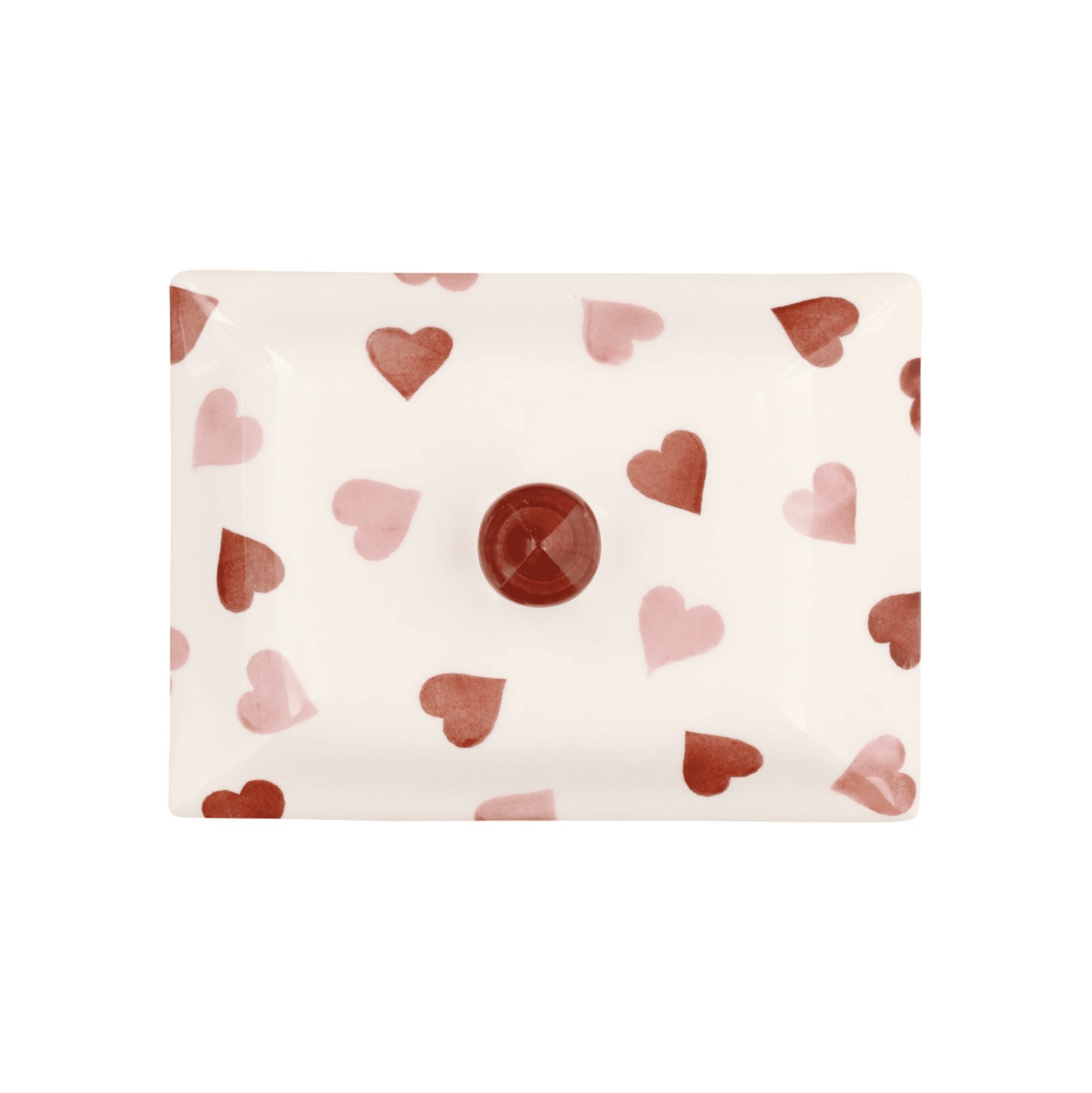 Emma Bridgewater - Spongeware Pink Hearts Butter Dish - Image 2